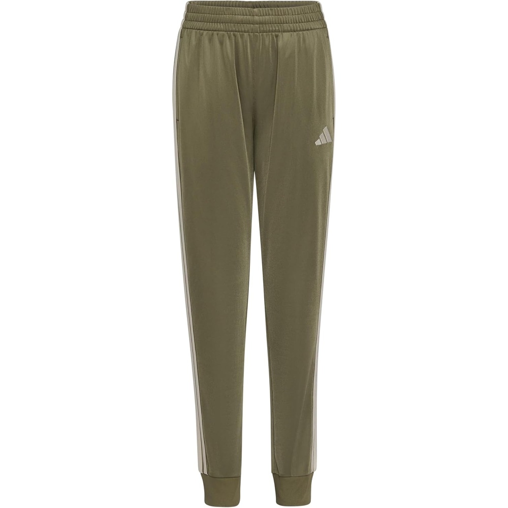 image:imageadidas Boys 3Stripe Jogger Pants  Big and Little Kids  100 Polyester Athletic Training Pants with Elastic WaistbandOlive Strata