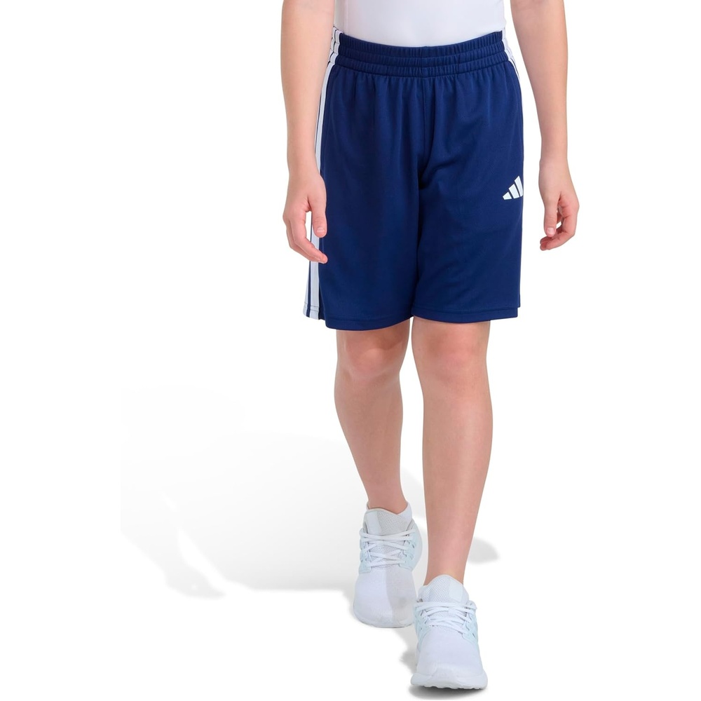 image:imageadidas Boys 3Stripe Mesh Athletic ShortsDark Blue