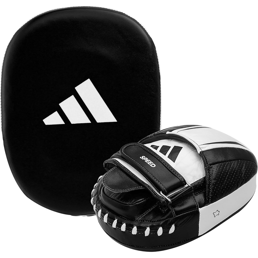 image:imageadidas Speed Micro Air Focus Mitts  for Boxing Kickboxing Coaching and Training  for Men Women Unisex  BlackRedGoldRedWhite  Standard SizeBlackWhite