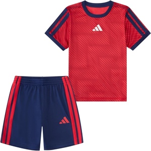 adidas Baby Boys’ Two-piece Short Sleeve All Over Printed World Cup Tee & Short Set(Pure Ruby)