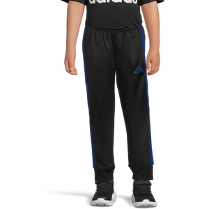 adidas Boys 3-Stripe Jogger Pants | Big and Little Kids | 100% Polyester Athletic Training Pants with Elastic Waistband(Black With Blue)