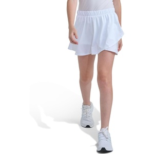 adidas Girls Elastic Waistband Faux Wrapped Skort(White)