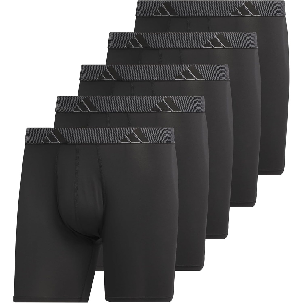 image:imageadidas Mens Microfiber Boxer Briefs 3pack performance Stretch Moisturewicking UnderwearBlackOnix GreyGrey5pack