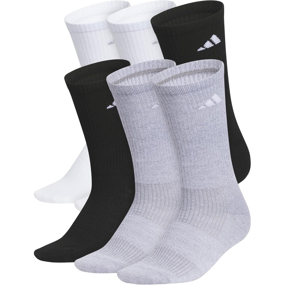 image:imageadidas Superlite Crew Socks 6Pairs Lightweight amp BreathableWhiteBlackGrey3